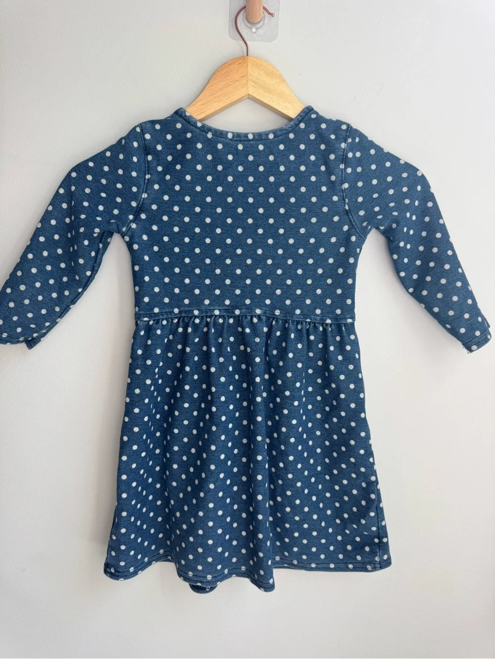 GAP Navy Blue Polka Dot Long-Sleeve Girls Dress